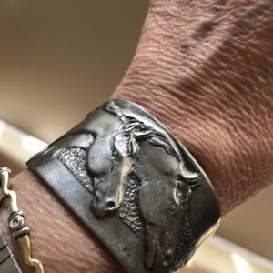 Pewter cuff for horse lovers